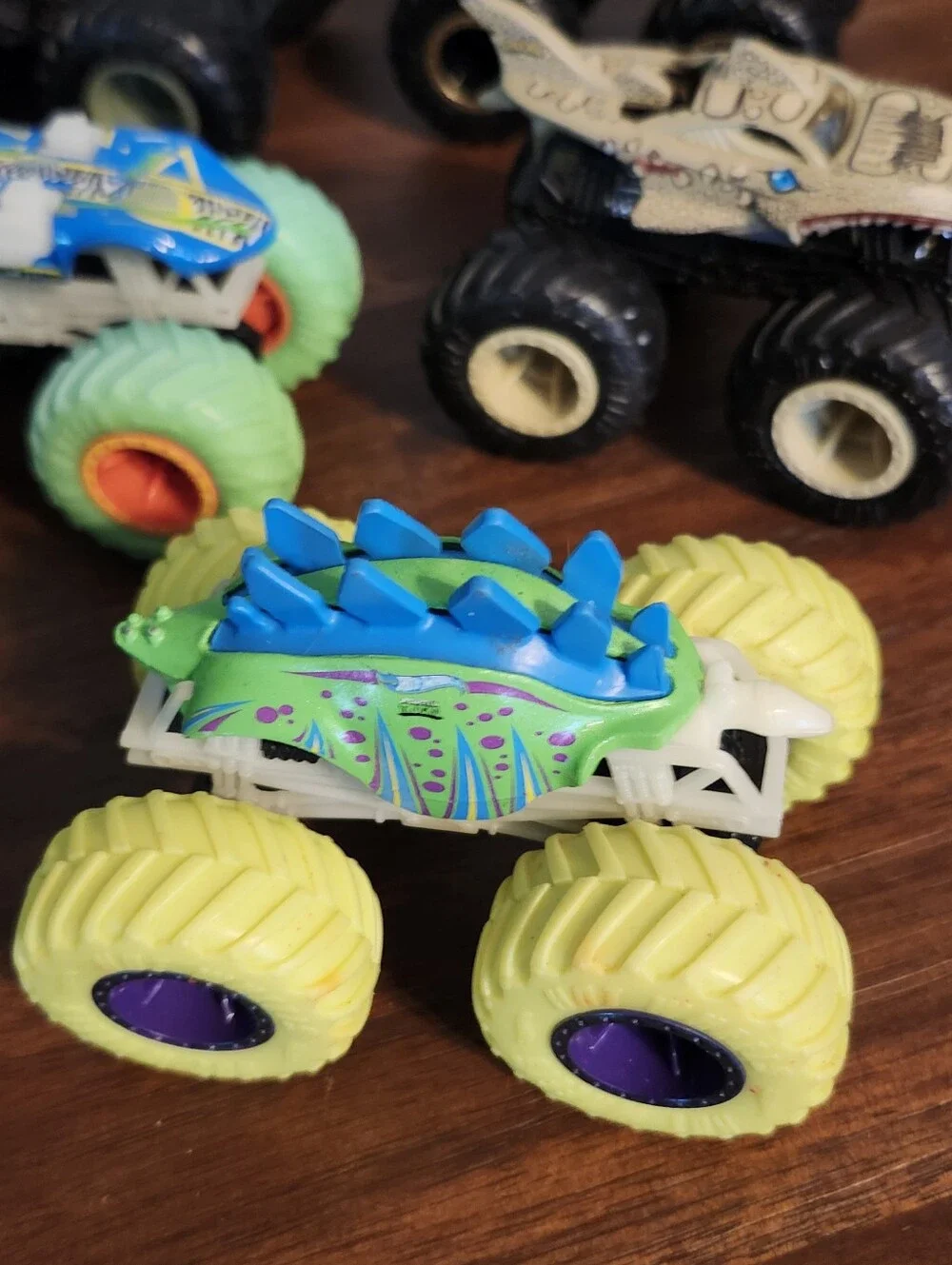 Monster Truck Lot of 8 Trucks Hot Wheels Spin Master Spiderman Dinosaurs Others